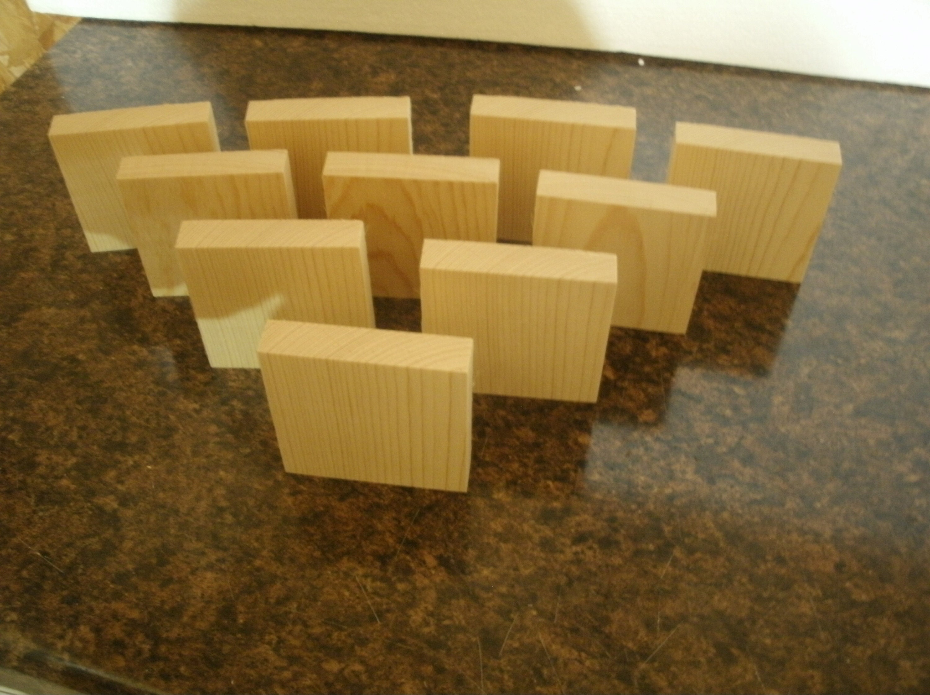10 or 20 - 3 1/2" X 3 1/2" unfinished wood blanks, Tier tray wooden blanks, wooden blocks, wood shapes, unfinished wood blanks, unfinis wood