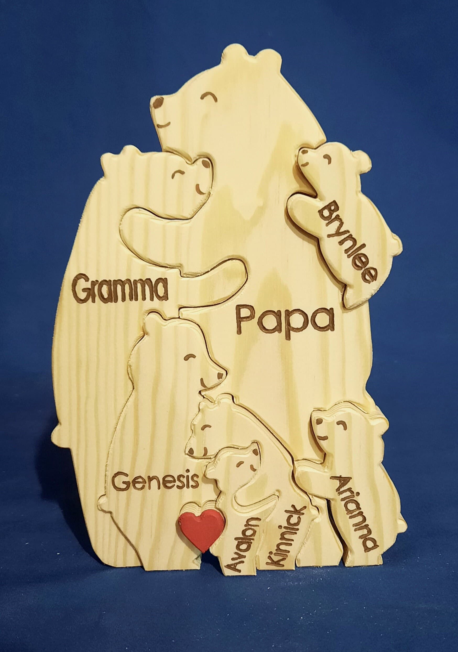 木彫り 熊 家族 wooden curved bear family Wooden Bear Family Puzzle, Animal Family, Mother's Day Gift