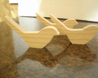 unfinished wood bird shape #2, wooden songbird shape , sitting wooden bird cutouts, wood bird shapes DIY bird cutout tier tray, wood bird