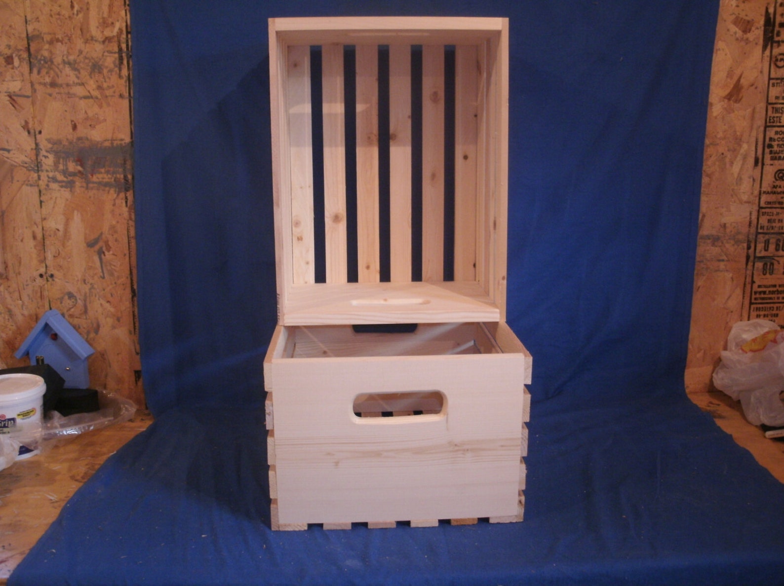 Wooden L.P. Crate Wood Crate Wood Storage Crate L.P. Wood Etsy