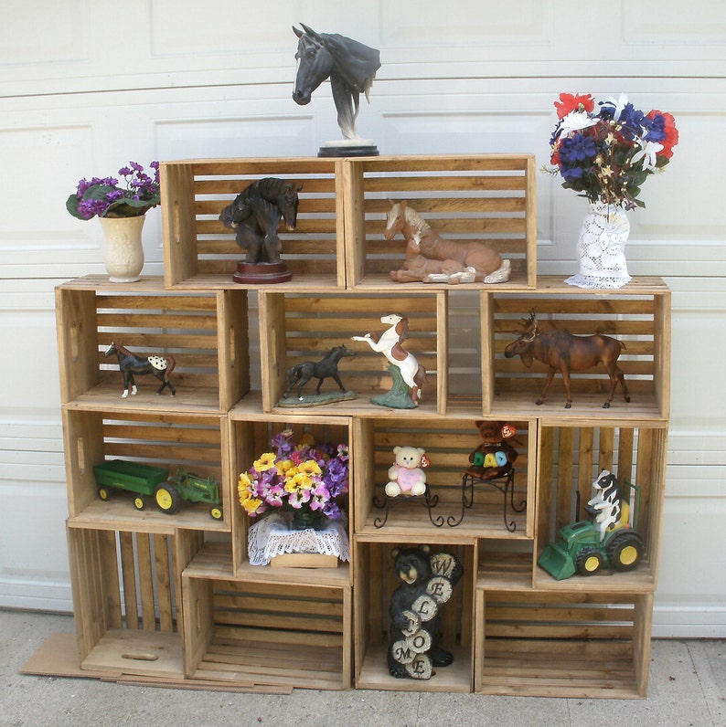 LARGE Rustic crate Rustic wooden crate Rustic home decor Etsy