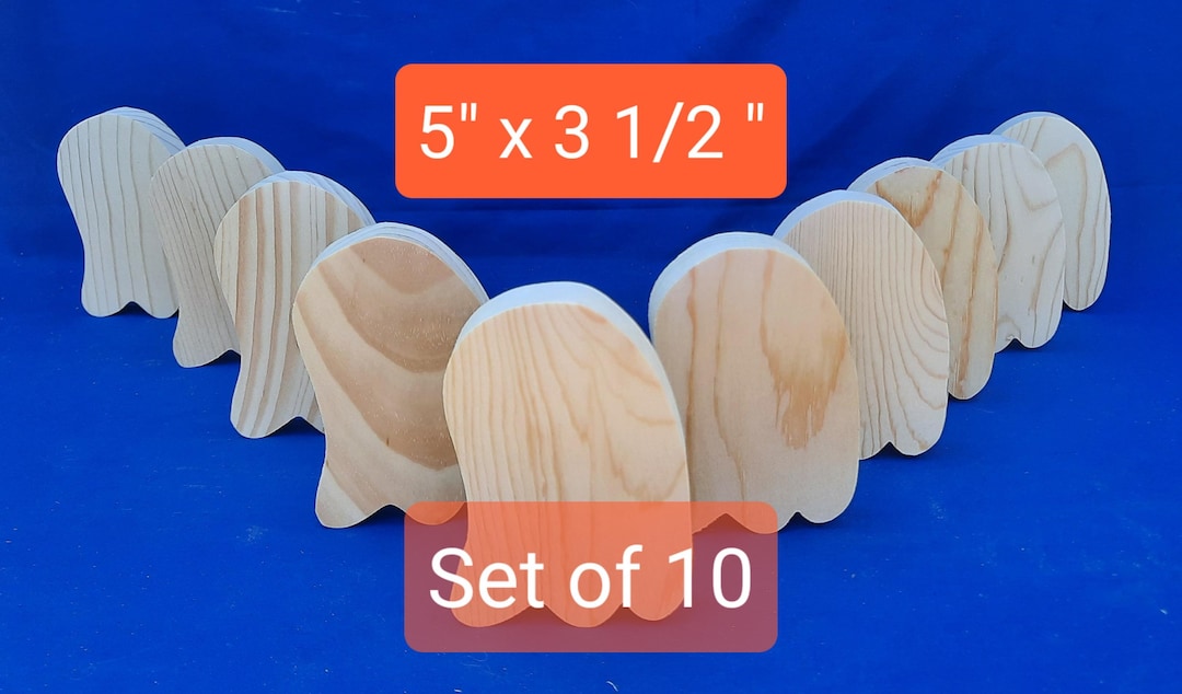 Unfinished Blank Wood Shape Ghost Woodworking Home Decor DYI Craft Home