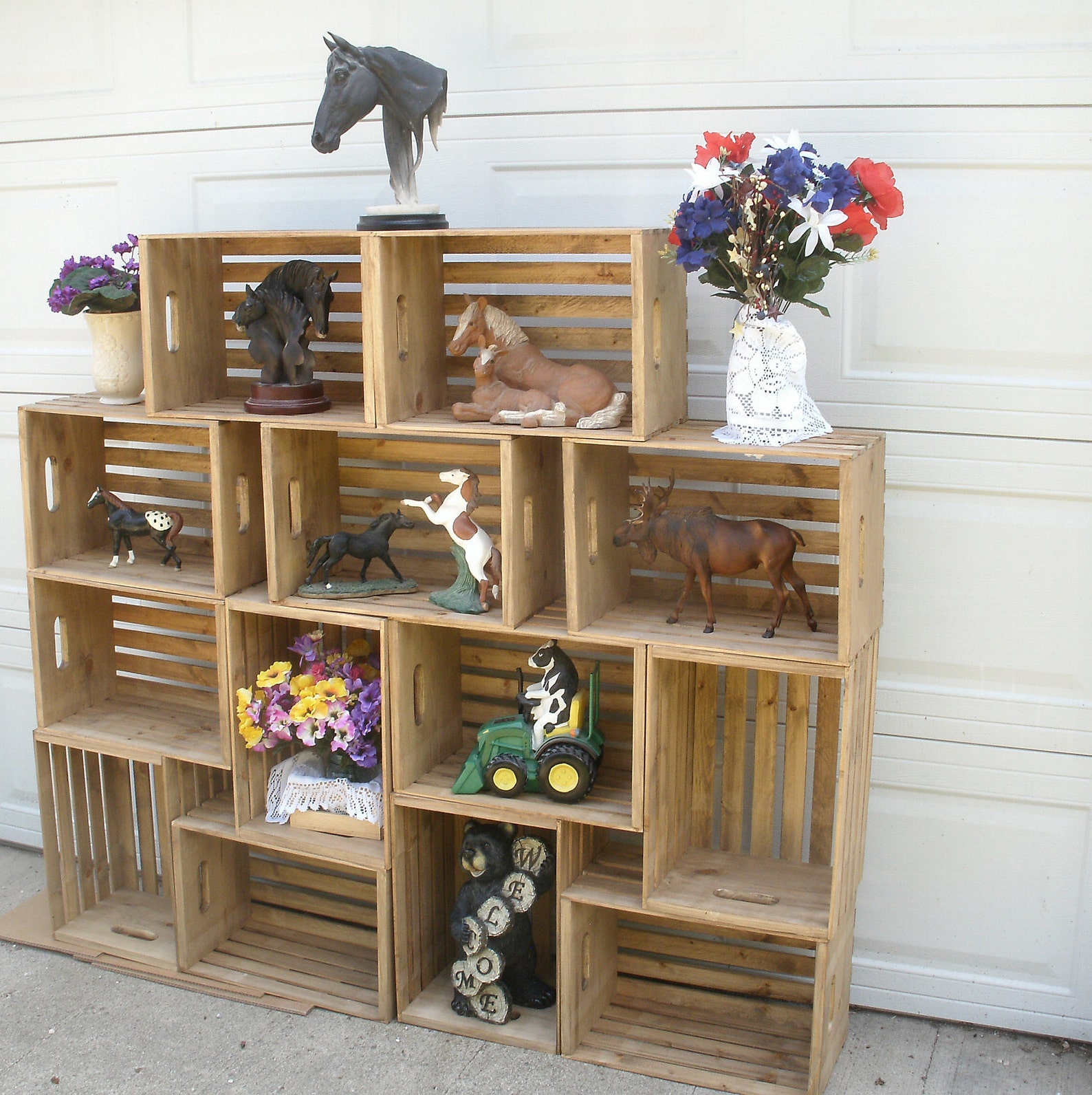 LARGE Rustic Display Case Display Crate Crate Wood Crate Etsy