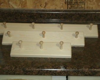 Unfinished wooden peg rack, 12", 18" 24" coat rack, hat rack, kids coat rack, unfinished wooden coat rack, shaker peg rack, wooden peg rack