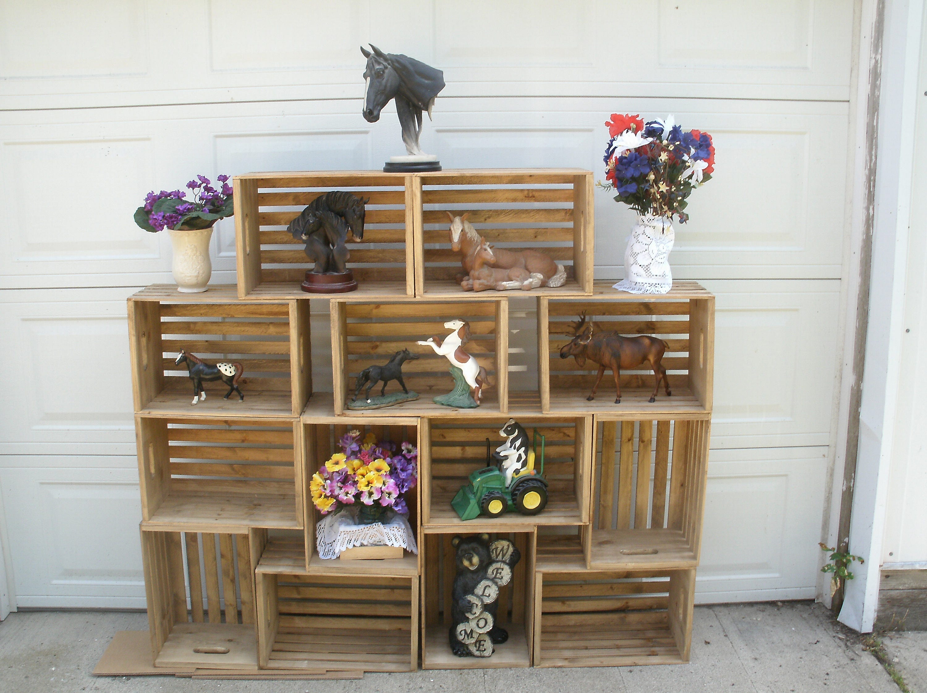 Wooden Shelving Crate 18 Crate Wood Crate Storage Crate Rustic Wood Crate Shelving 1 Display Crate Stained American Walnut Etsy UK