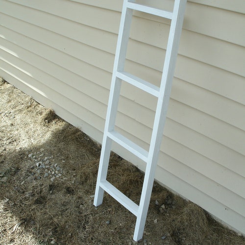 Prik Molester Zus Ladder Wooden Ladder 42 Whitewashed Ladder Ladder - Etsy