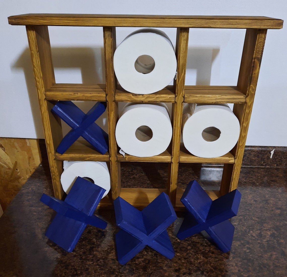 Tic Tac Toe Toilet Paper Holder Toilet Paper Holder Wooden Etsy