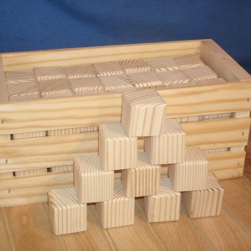 50 Unfinished Wood Blocks Wood Baby Blocks 1 1/2 Etsy