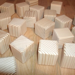 50 unfinished wood blocks, wood baby blocks  - 1 1/2" square, wood alphabet blocks, wood craft blocks, baby shower activity