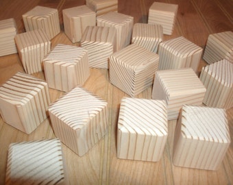 50 unfinished wood blocks, wood baby blocks  - 1 1/2" square, wood alphabet blocks, wood craft blocks, baby shower activity