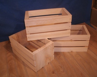 wooden crate, 10" wood crate. unfinished wood crate, wooden storage crate, wedding decor crate