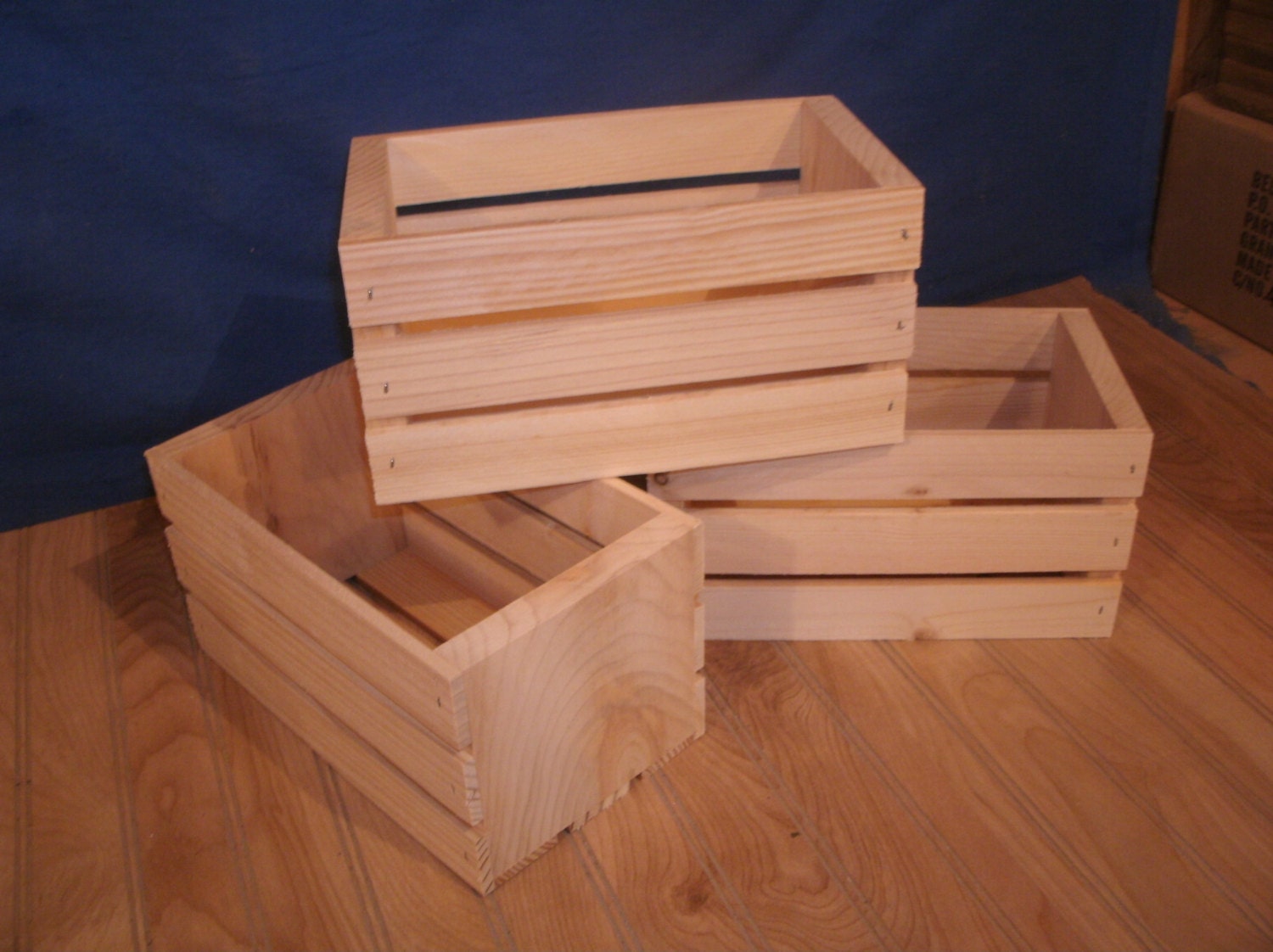 Wooden Crate 10 Wood Crate. Unfinished Wood Crate Etsy