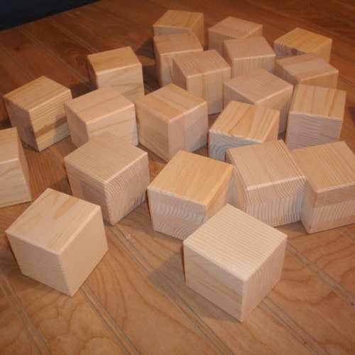 40 Unfinished Wood Blocks 1 1/2 Unfinished Wooden Etsy