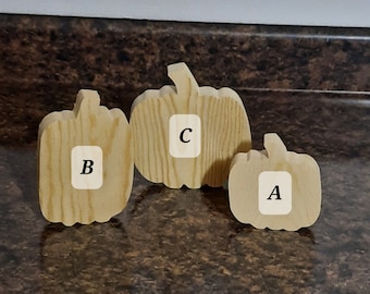 10 or 20 unfinished wood pumpkin cutouts, wooden pumpkin shapes, Fall pumpkins, wooden pumpkin trio,  pumpkin blanks, Tier tray/bowl fillers