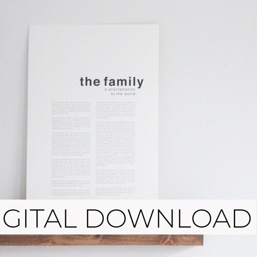 Printable Art Modern Family Proclamation Print Neutral - Etsy