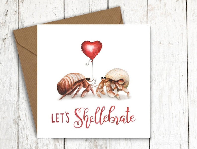 Shellabrate Spring Let's Shellebrate | Hermit Crab Engagement Anniversary Wedding Seaside ...