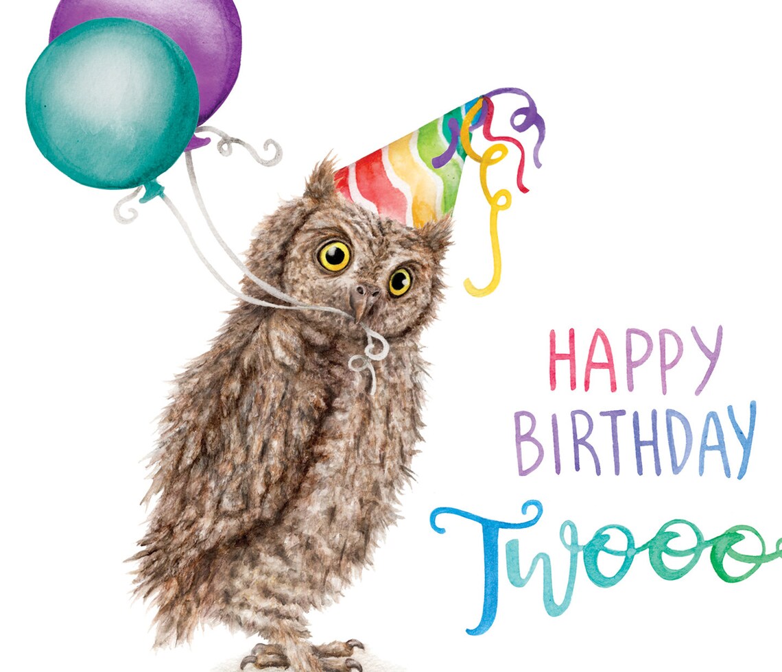 Owl Birthday Card Cute Funny Pun Card Etsy UK