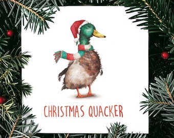 Carte charlatan de Noël | Alternative au canard mignon, carte de jeu de mots drôle