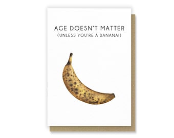 Banane - Carte de voeux aquarelle drôle d'anniversaire de banane