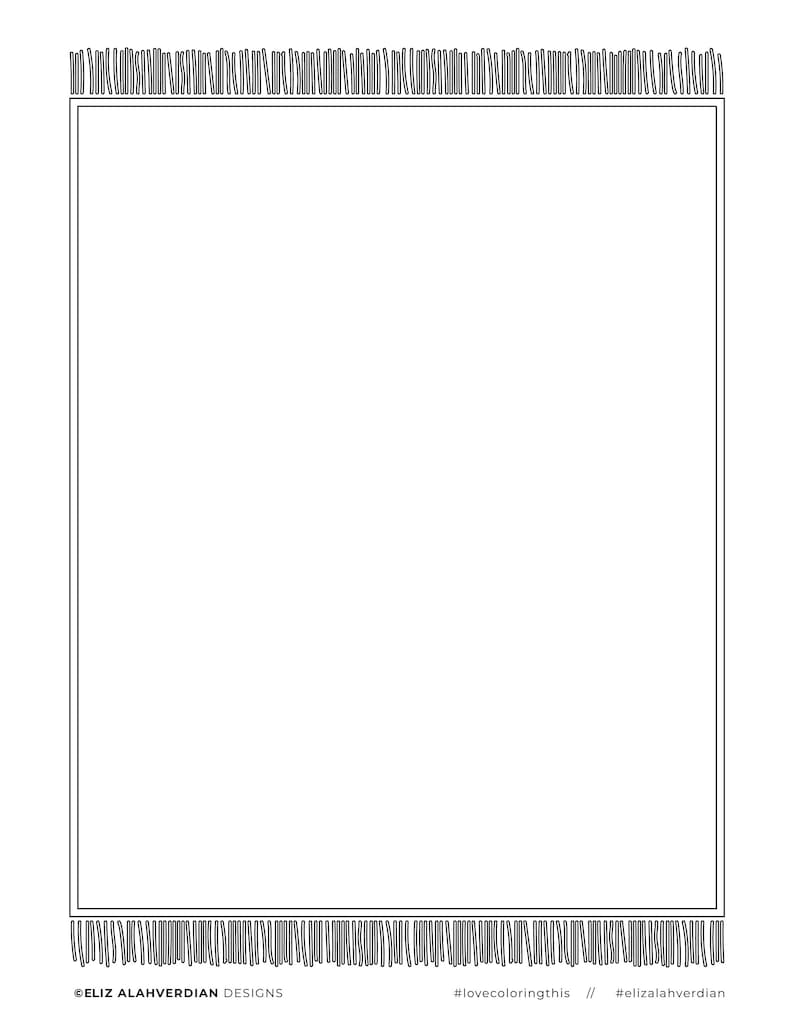 Printable Coloring Rug Blank Rug (you Color Fringe) >> Coloring Page >> Download and Print - Etsy