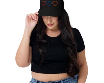 Armenian Roots- Armenian Hearts in Armenian Flag Colors-  Trucker Cap