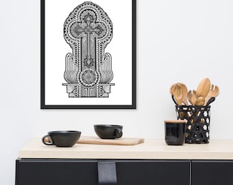 Armenian Hachkar Framed poster (no mat)