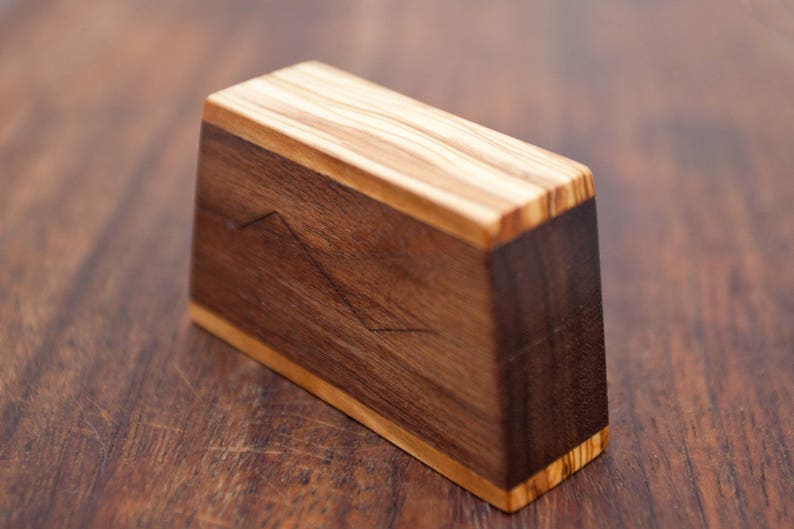 Ring box The Mountain made from walnut /& olive wood Made to order proposal ring box engagement ring box