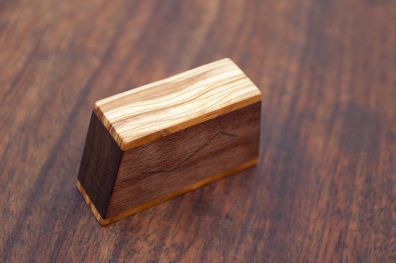 Ring box The Mountain made from walnut /& olive wood Made to order proposal ring box engagement ring box