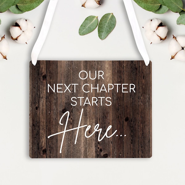 Wedding Aisle Sign - Our Next Chapter Starts Here - Wedding Aisle Sign - Wedding Aisle Sign Decor - Custom Wedding Sign -Wedding Photo Prop