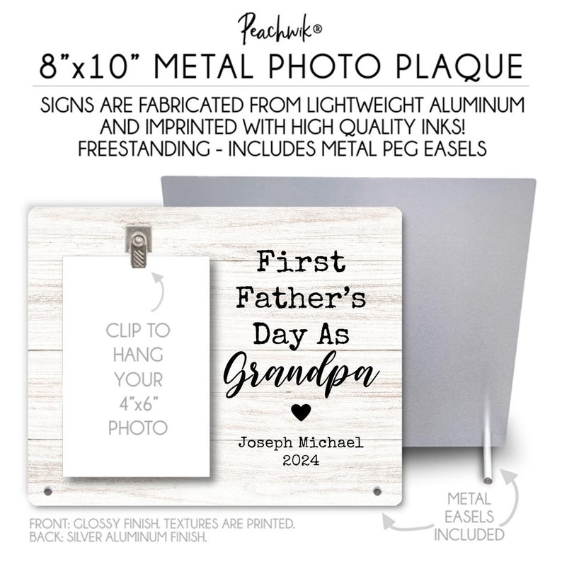 First Father's Day as Grandpa Gift Frame New Grandfather Gift New Grandpa Picture Frame New Family Photo Frame New Dad Photo Plaque 5