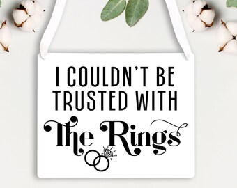 Ring Bearer Wedding Sign - Ring Security - Funny Ring Bearer Sign - I Couldn't Be Trusted Sign - Art Deco Wedding Sign Photo Prop