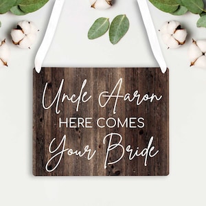 Here Comes Your Bride Wedding Sign - Ring Bearer Sign - Flower Girl Sign - Here Comes The Bride Sign - Personalized 8x10" Wedding Sign Prop