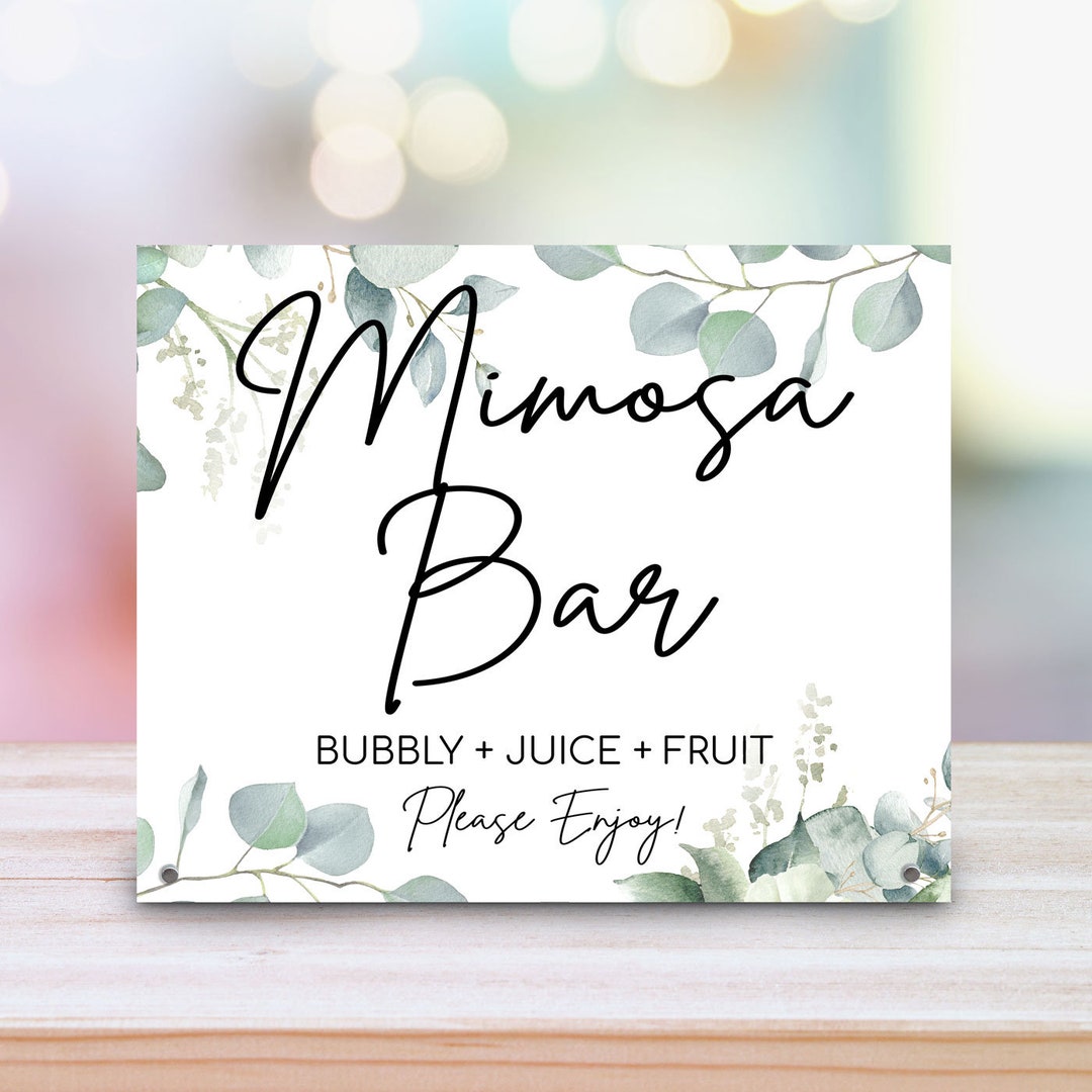 Mimosa Bar Party Sign Mimosa Station Wedding Sign 8x10 Metal Wedding ...