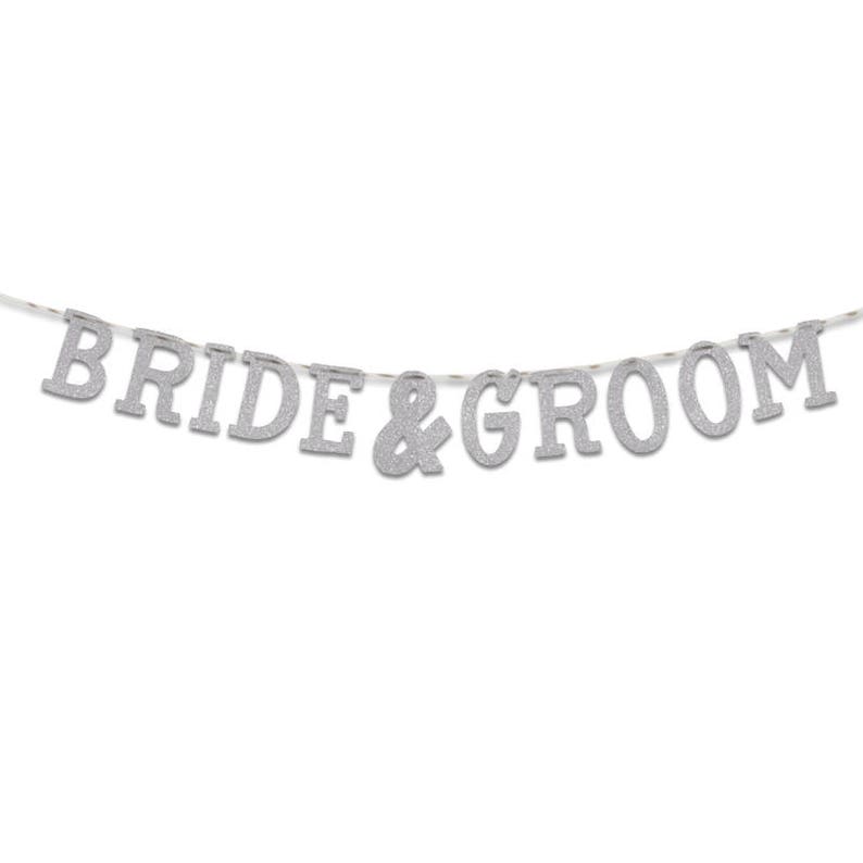 Party Decoration Party Banner UGB0132 Wedding Bride /& Groom Glitter Banner