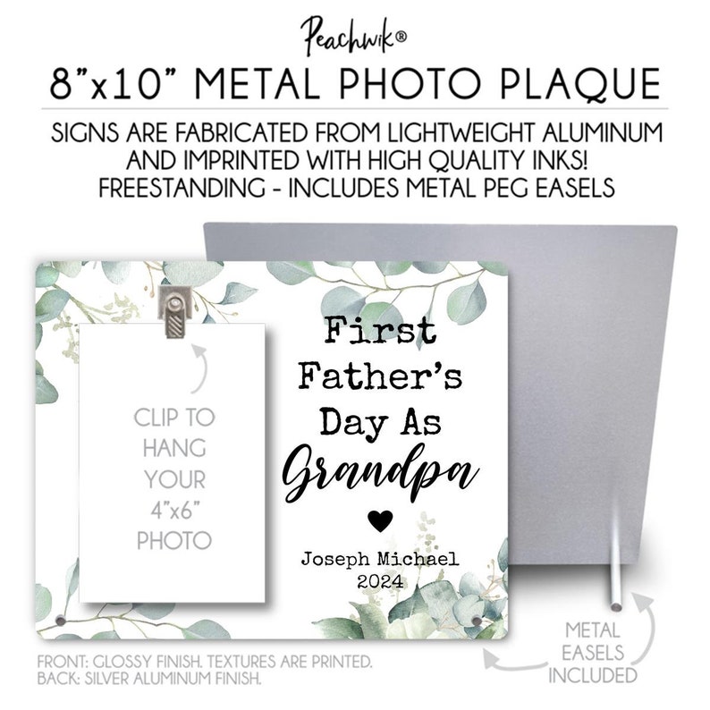 First Father's Day as Grandpa Gift Frame New Grandfather Gift New Grandpa Picture Frame New Family Photo Frame New Dad Photo Plaque 6