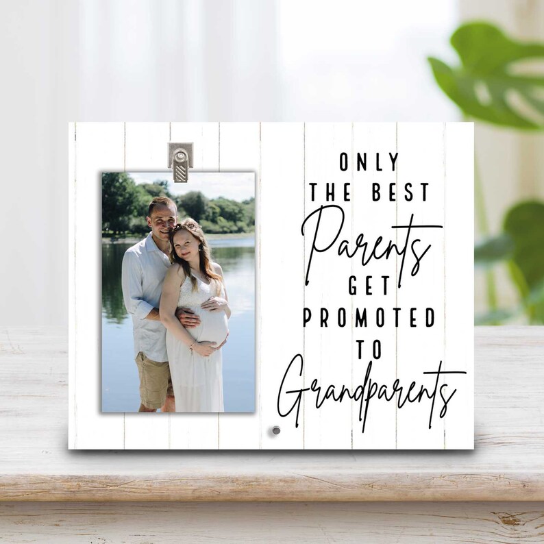 Pregnancy Reveal To Grandparents - Only The Best Parents Get Promoted To Grandparents - New Grandparents Gift -  Sonogram Baby Photo Frame 