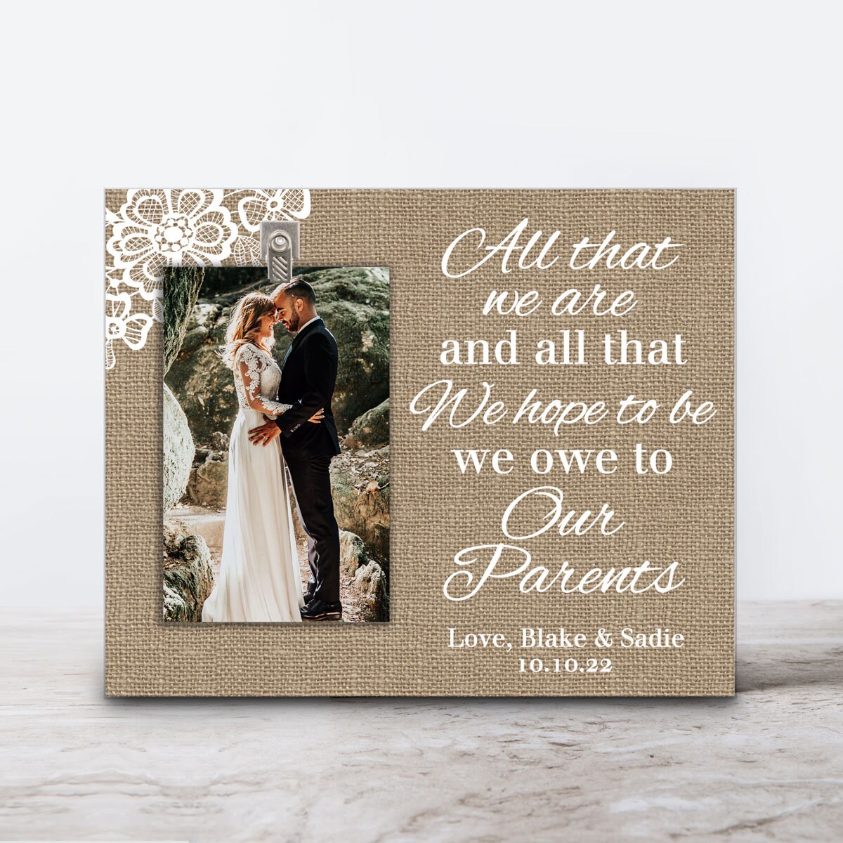 Parent Wedding Gift Personalized Picture Frame Wedding Etsy