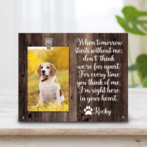 Pet Loss Gift - Pet Memorial Gift Picture Frame - Pet Sympathy Gift - Pet Loss Gift - Cat Dog Memorial Photo Plaque - Bereavement Photo Gift