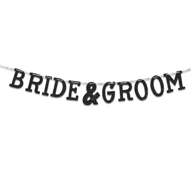 Party Decoration Party Banner UGB0132 Wedding Bride /& Groom Glitter Banner