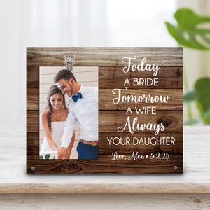 Parents Wedding Gift - Parents Of The Bride Gift Picture Frame - Mother Of The Bride Gift - In Law Gift - Brides Parents Thank You Gift