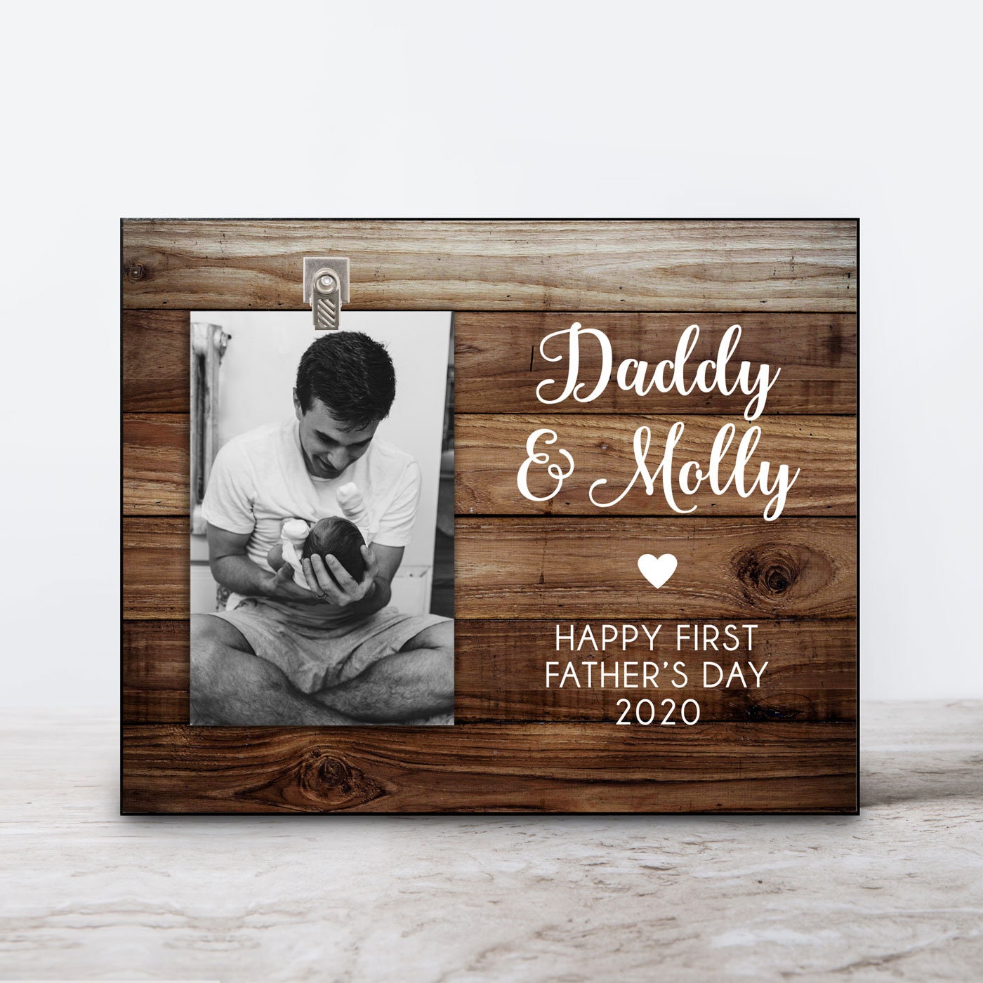 Happy First Father's Day Frame - New Dad Gift - Rustic Frame - Da…