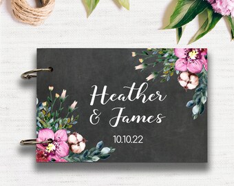 8x10 chalkboard Guestbook please sign a heart INSTANT DOWNLOAD PRINTABLE blue malibu blue pink