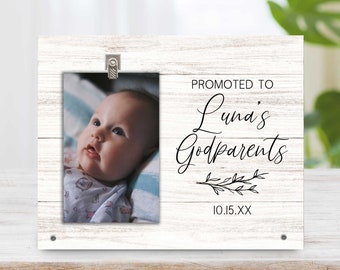 Godparents Gift - Baby Godmother Gift - Godfather Gift - Godparent Photo Gift - Baptism Photo Frame - Promoted To Godparents gift