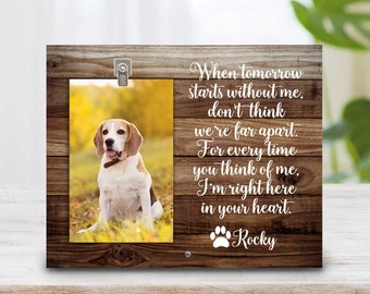 Vetbuosa Dog Picture Frame Pet Memorial Gifts or Pet Loss Gifts Dog Cat Display Keepsake Hanging or Stand 4x6 Picture Frame with LED String Light Decoration Dog Lovers Photo Album Gifts for Women Men