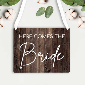 Here Comes The Bride Wedding Sign - Ring Bearer Sign - Flower Girl Sign - Here Comes The Bride Sign - Custom Wedding Sign 8x10