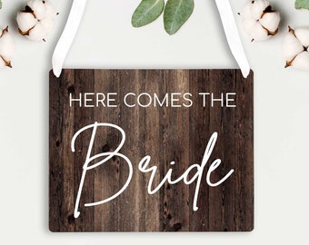 Here Comes The Bride Wedding Sign - Ring Bearer Sign - Flower Girl Sign - Here Comes The Bride Sign - Custom Wedding Sign 8x10