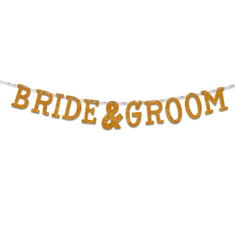Party Decoration Party Banner UGB0132 Wedding Bride /& Groom Glitter Banner