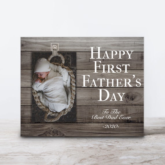 First Father's Day Frame Dad Gift Rustic Frame Best Etsy