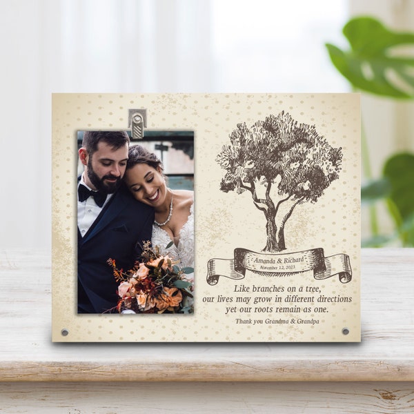 Grandparents Wedding Gift- Personalized Picture Frame - Wedding Gift Photo Frame Personalized - Grandparents Thank You Gift Photo Frame