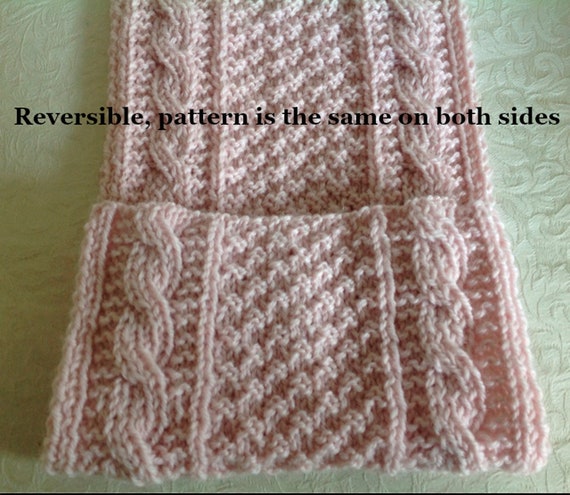 Reversible Cables And Box Stitches Scarf Knitting Pattern